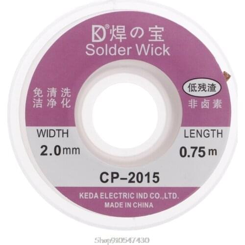 2mm Desoldering Solder Braid Wick Remover Cable Wire New N06 20 Dropship