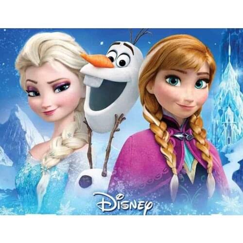 Disney Cartoon Film Frozen Elsa and Princess Anna Square 5D Diamond Painting Child Embroidery Full Dill Mosaic Wall Decor Gift
