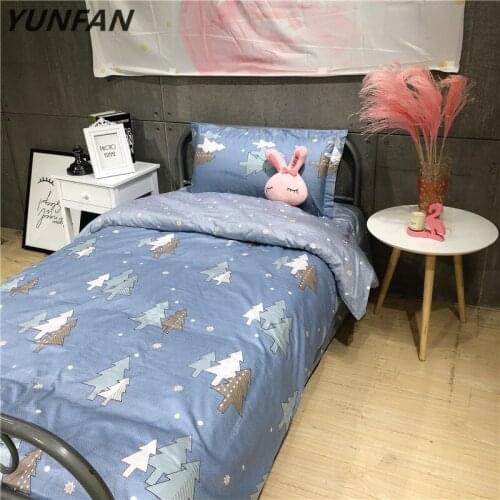 Christmas tree bedding sets cartoon Students children Boys girls duvet cover sets twin single size bed sheet cotton bedclothes