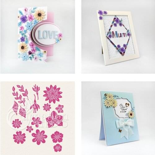 Flower petal combination Metal cutting dies cross stitch scrapbooking diesstencil Holiday card christmas new cutting dies 2021