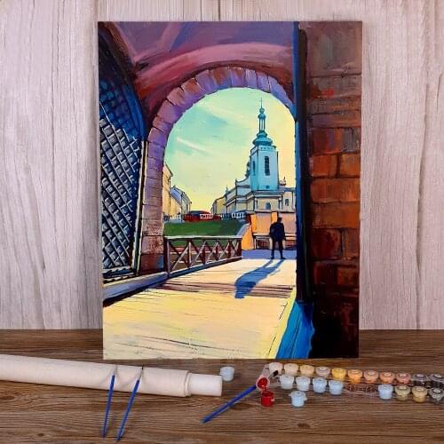 Landscape Lviv Coloring By Numbers Painting Kit Oil Paints 40*50 Boards By Numbers Loft Wall Picture For Wholesale