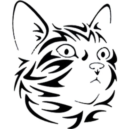 Car Stickers Cute and Funny Pet Cat Car Decoration Accessories Stickers Waterproof Cover Scratch Black/white, 19cm*16cm