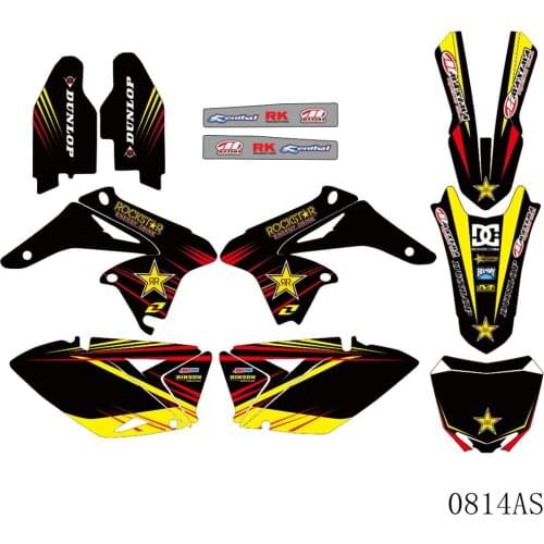 Full Graphics Decals Stickers Motorcycle Background Custom Number Name 3M Matte For SUZUKI RMZ250 RMZ 250 2010-2018