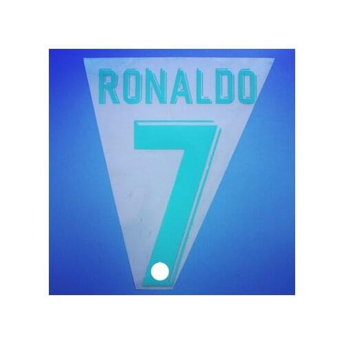 Super A 2017 2018 real Madrid vs Liverpool Champions final ronaldo Number Printing Font, Hot stamping Patches Badges