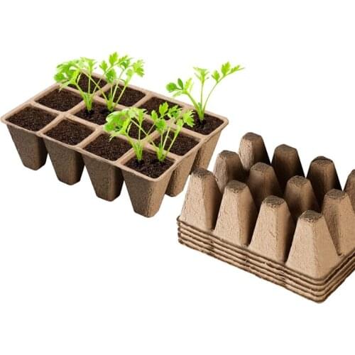 10pcs 120 Cells Seedling Starter Tray Plant Germination Box Seed Nursery Cup Organic Biodegradable Pot Au12 21 Dropship