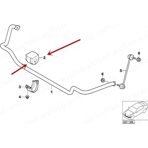 Front suspension rubber bearing 325 E90 M3 E46 328i2004-2006b mw 3 series Balanced rod rubber sleeve Stabilizer rod bushing