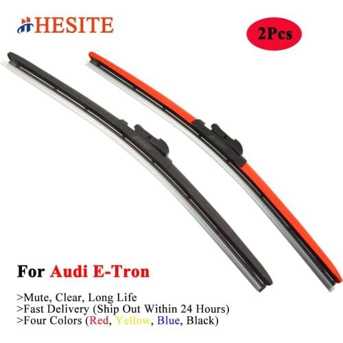 HESITE Colorful Wiper Blades For Audi 80 100 S1 8X RX E2 S2 B4 E Tron Coupe Cabriolet Stage 1 2 Models Red Blue Yellow Wipers