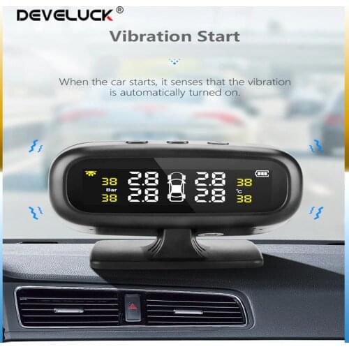 Car Tire Pressure Alarm Monitor System Solar wireless Sensor TPMS Monitoring 4 Wheel External/ Internal Tyre Pressure Sensors