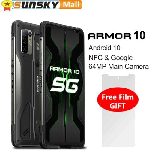 Ulefone Armor 10 5G Rugged Phone 8GB 128GB Face Fingerprint ID 5800mAh Battery 6.67" Android 10.0 Octa Core OTG NFC Smartphone