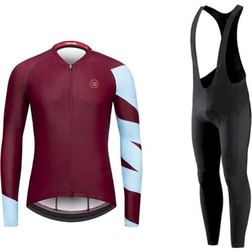 Kapvoe Cycling Jersey Long Sleeves Shirt Back Pocket Mountain Bike Bicycle Clothes Trousers Road Bike Team Jersey Sun Protection