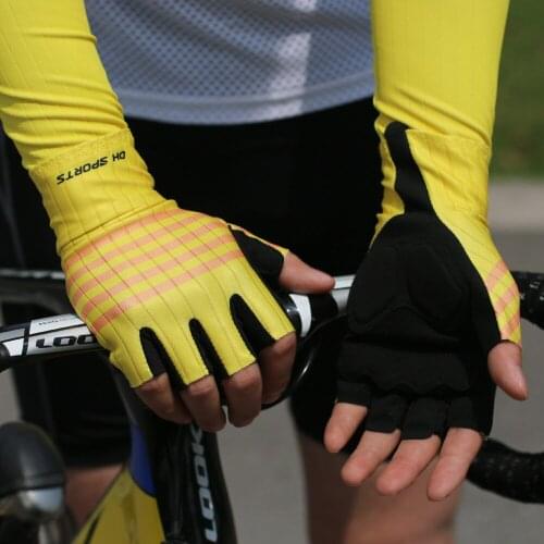 Cycling Gloves Half Finger Sports Breathable Anti-slip Racing Bicycle Mittens New Stylish Stripe Bike Accessories