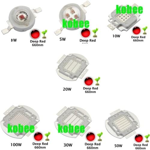 High Power 660nm Deep Red 3W 5W 10W 20W 30W 50W 100W LED Grow Light 660 nm COB for Plant Growing Tank Aquarium