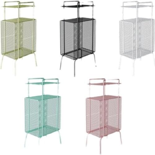 Iron bedside table Mini super narrow small shelf