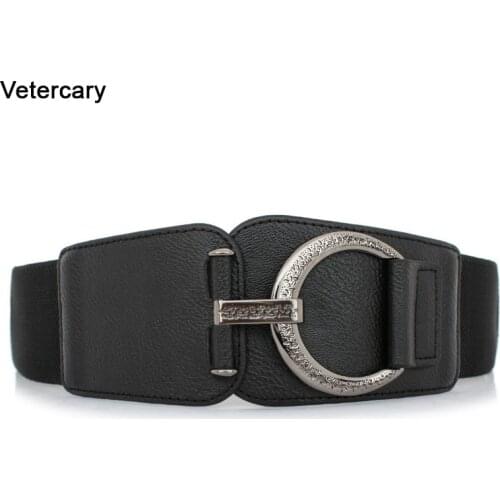 Gothic Cummerbunds Accessories Women Slim Belts red Sexy Fashion Vintage Black buckle waistband wide party strap elastic waist
