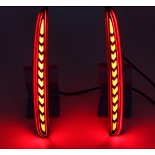 1Pair LED Rear Bumper Fog Lamp Brake Light Dynamic Turn Signal Reflector For Honda Civic Type R 2016 2017 2018 2019 2020