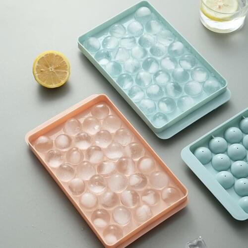 1PC Creative Round Ice Tray with Lid Plastic Ice Cube Mold Refrigerator Spherical Ice Box Large Ice Mold Ice Box Kitchen Tools