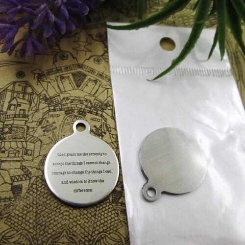 10pcs--"Lord grant me the serenity to accept..."stainless steel charms 5 styles for choosing DIY Charms for necklace bracelets