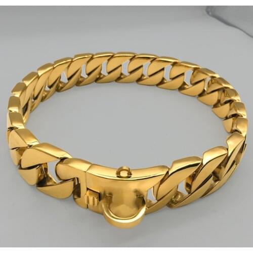 25mm metal dog collar stainless steel pet chain 2020 hot sale pet collar show collar Bully dogs Doberman Adjustable Safety