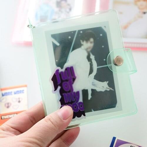 3 inche Mini Photo Holder Jelly Color 36 Photos Photo Album Cute Business Card Bag Photo Album Card Holder PVC Photo Holder
