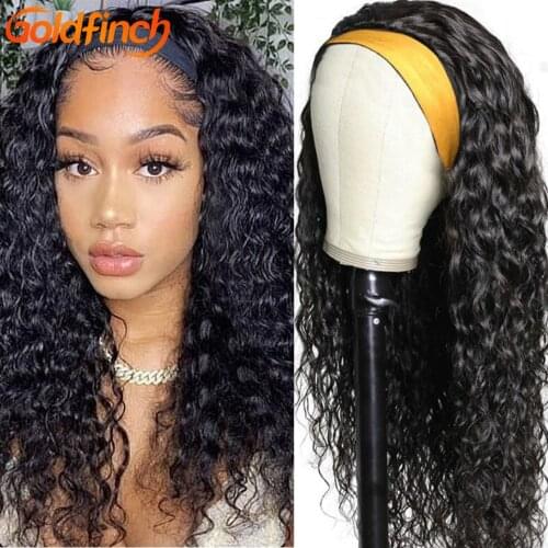 150 180 200 250 Density 30 Inch Long Headband Wig Human Hair Water Wave Cheap Remy Brazilian Head Band Wigs No Glue Scarf Wigs