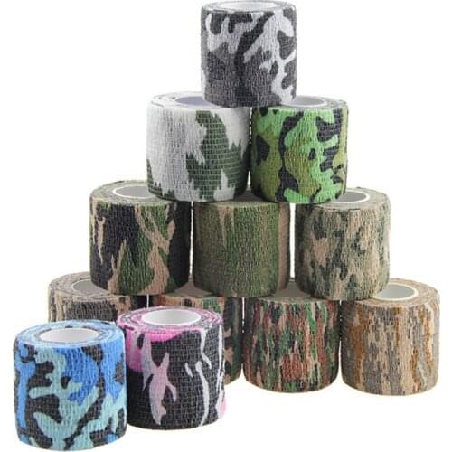 4.5m Camouflage Elastic Wrap Tape Outdoor Camouflage Bandage Non Woven Self Adhesive Elastic Bionic