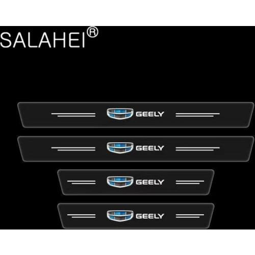 4PCS Transparent Car Threshold Sill Plate Sticker For Geely Vision SC7 MK CK Cross Gleagle Englon SC3 SC5 SC6 Panda Emgrand EC8