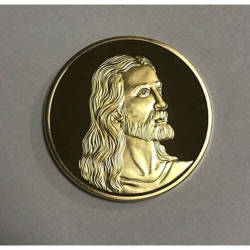 4 pcs The Religious coin Jesus father last dinner God vs devil badge silver gold plated souvenir decoration collectible coin