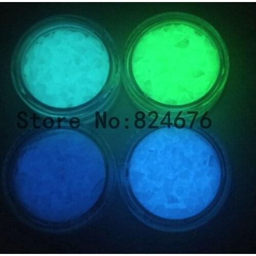 50g Yellow-green Blue Luminous Stone Sand Decoration Spall for Fishbowl Glow at Night Glass vial bottle Nail Art Jewelry