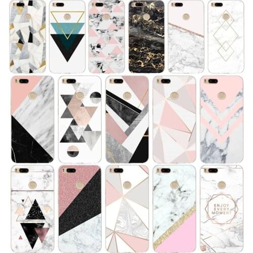 67SD Funny Geometry Splice Soft Silicone Tpu Cover phone Case for xiaomi redmi 4A 4X note 4 4x mi A1 A2 lite
