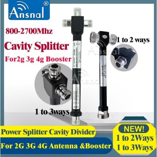 800-2700Mhz 1 to 2 ways /1 to 3ways N Female Power Splitter Cavity Divider for 2g 3g 4g CellPhone Signal Booster GSM 4G Repeater