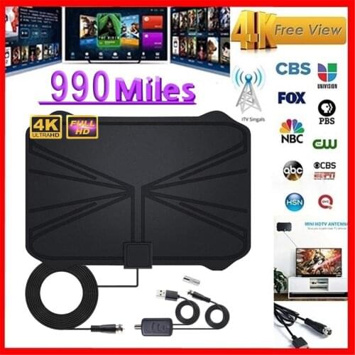 960 Miles TV Aerial Indoor Amplified Digital HDTV Antenna 4K HD DVB-T Freeview TV for Local Channels Broadcast Home Television