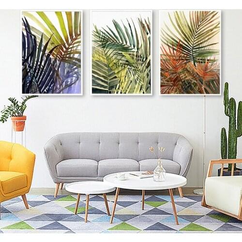 Abstract Natural Fresh Green Leaves Paintings Wall Art Nordic Canvas Prints and Posters Living Room Bedroom Corridor Decoration