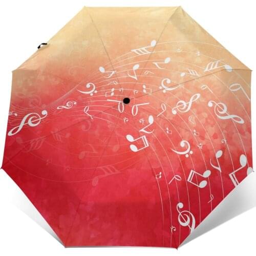 Automatic Umbrella Rain Women Three-folding Umbrella Colorful Music Windproof Umbrella Female Waterproof parasol