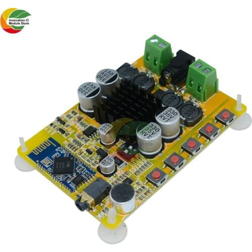 Ziqqucu Wireless Bluetooth 4.0 BLE Audio Receiver Digital Amplifier Board AMP Module V4.0 2X50W 2*50W 50W+50W AUX Microphone