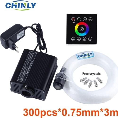 16W RGBW 2.4G wireless wall switch touch controller LED Fiber Optic Light 3 Meters 300pcs Stars Ceiling Kit Lights