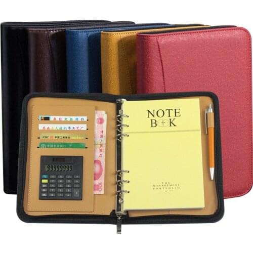 A6/A5/B5 Binder Diary Notebook Journal with Calculator Spiral Notepad Business Note Book Manager Folder Padfolio Bag Handbook