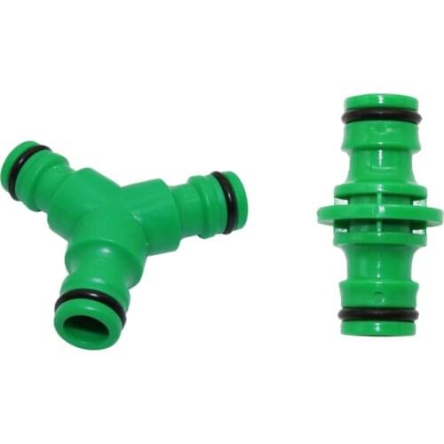 16mm Hose Quick Connectors Straight And Three Way Garden Water Irrigation Connectors 1/2 Inch Pipe Connection Fittings 5 Pcs