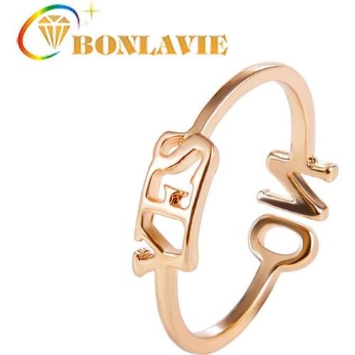 Yes No English Letter Rings For Girls Fashion Creative Adjustable Size Party Ring For Women Anneau Cocktail Ring