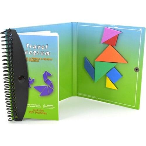 Kids Magnetic Tangram Puzzle Logic Brain Teaser Puzzles Game Toys for Children 120 Challenges