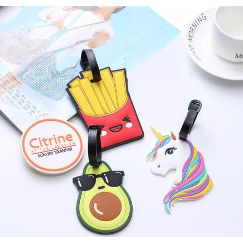 Travel Accessories Creative Avocado Silicone Gel Luggage Tag Suitcase ID Address Holder Boarding Tag Portable Label Drop Ship