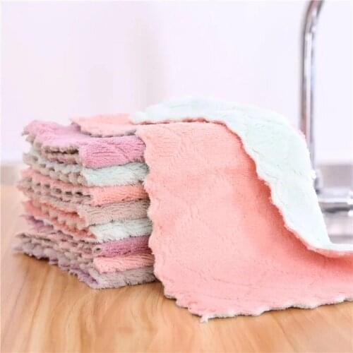 Microfiber double-sided absorbent rag thickened non-stick oil dish towel Cleaning Cloths Multifunction Cleaning Tools