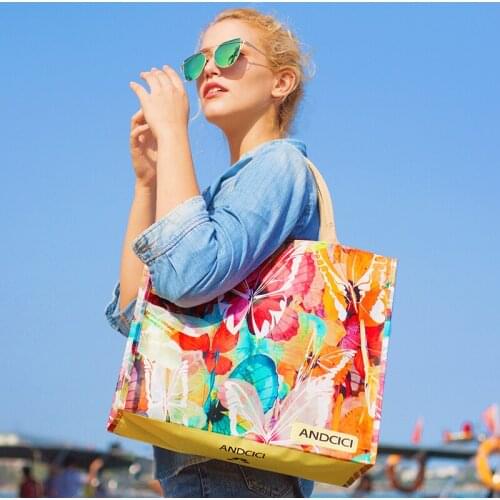 Ins super hot portable travel storage big bag waterproof portable small bag waterproof bag female folding shopping bag women