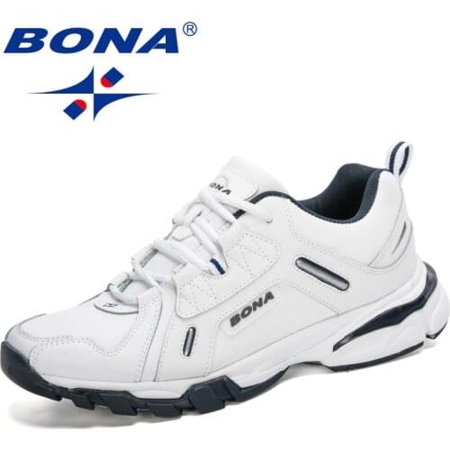 BONA 2020 New Designers Action Leather Runnig Shoes Men Jogging Walking Sports Shoes Man Athietic Sneakers Masculino Comfortable