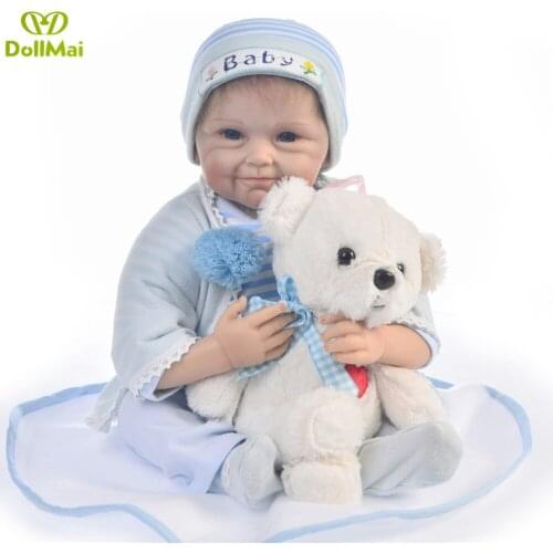 55CM Reborn Baby Doll Lifelike Soft Silicone Realista Bebes reborn bonecas Children Birthday Gift fashion dolls