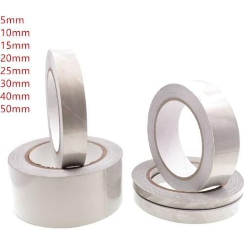 Low price different width 20m Silver Conductive Fabric Cloth Tape LCD EMI Anti-Radiation shield double-sided Silver grey tape