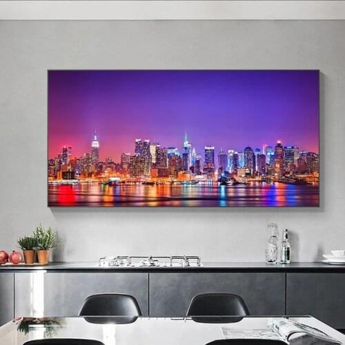 Manhattan Empire State Building New York City Landscape Canvas Art Posters and Prints Scandinavian Wall Picture for Living Room