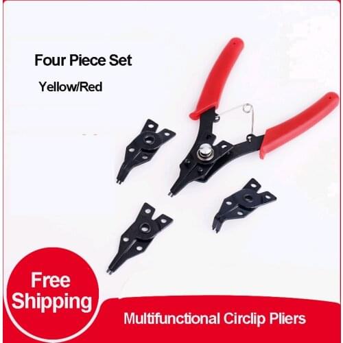 Multifunctional Circlip Pliers Retaining Ring Pliers Inner Card Outer Card Dual-purpose Four-in-one Ring Pliers Set