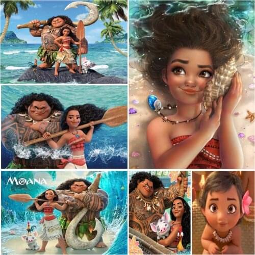 Disney 5D DIY Diamond Painting Moana Series Cross Stitch Full Square Diamond Embroidery Mosaic Home Decor Gift