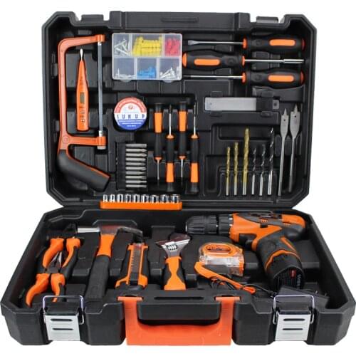47 pcs/set Power Tools Set Cordless Li-Ion Drill herramientas Woodworking Tools Kit tool box herramientas de mano PTS004