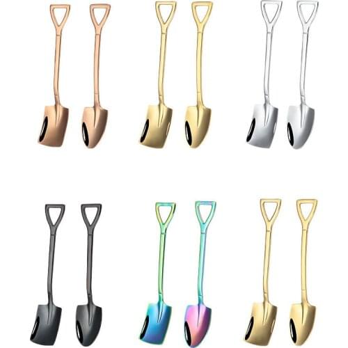 Coffee Spoon Cutlery Set Stainless Steel Retro Iron Shovel Ice Cream Spoon Scoop Creative Spoon Tea-spoon Fashion Tableware